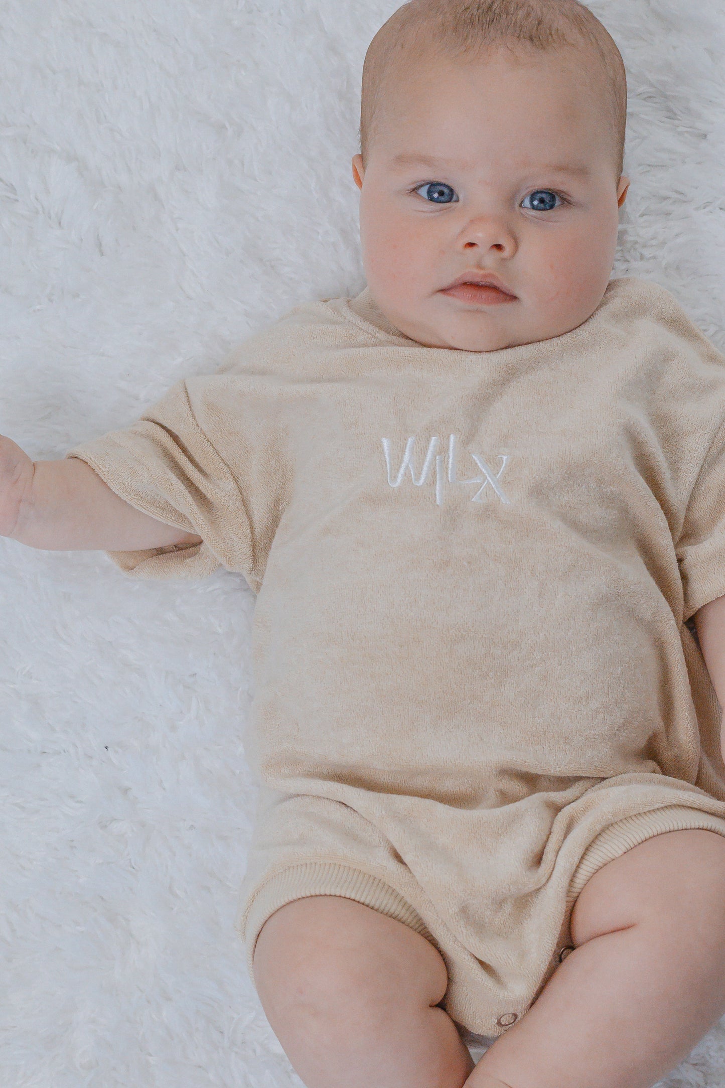 Terry Towelling Romper- Sand