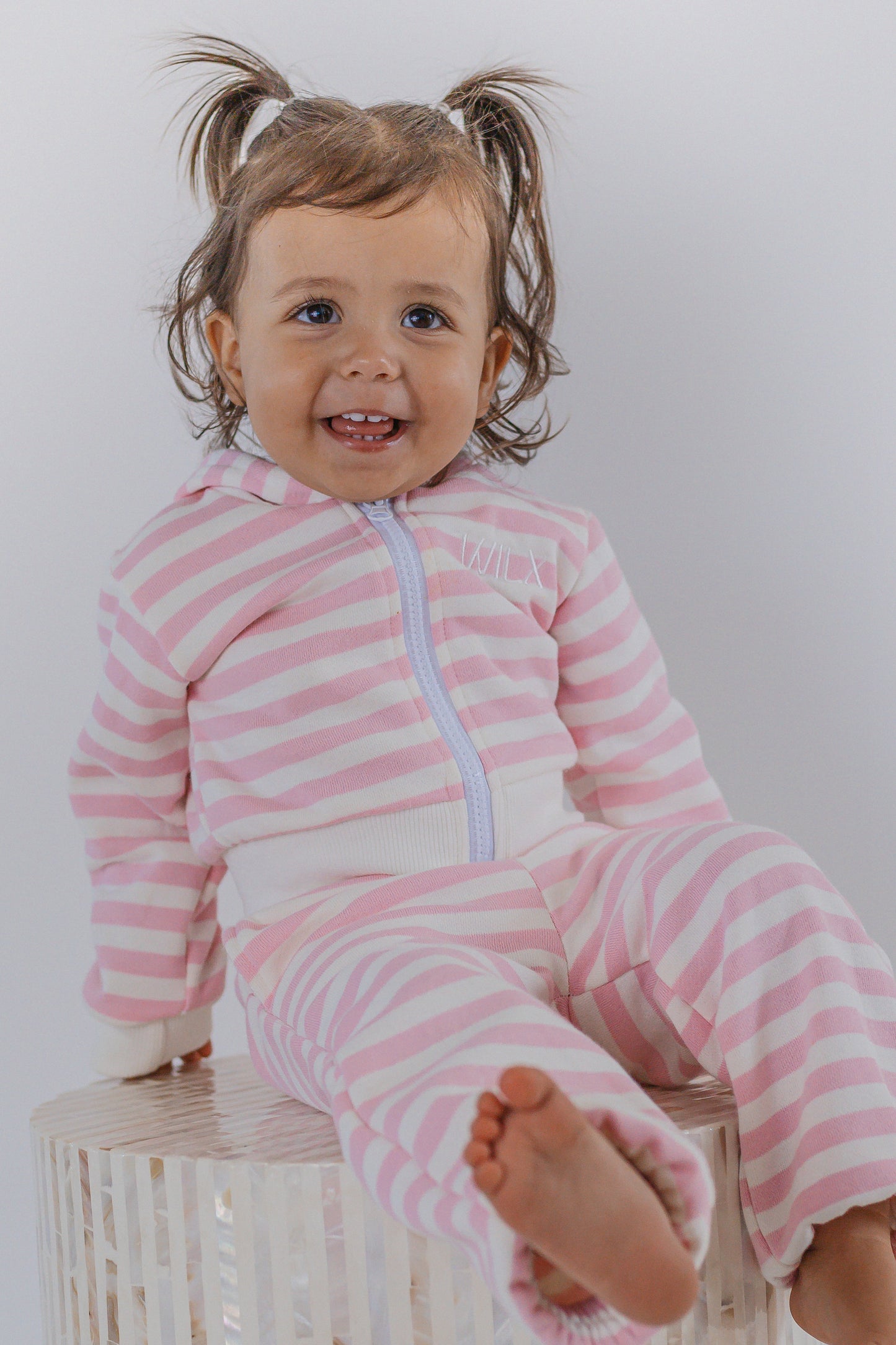 Striped pink tracksuit set