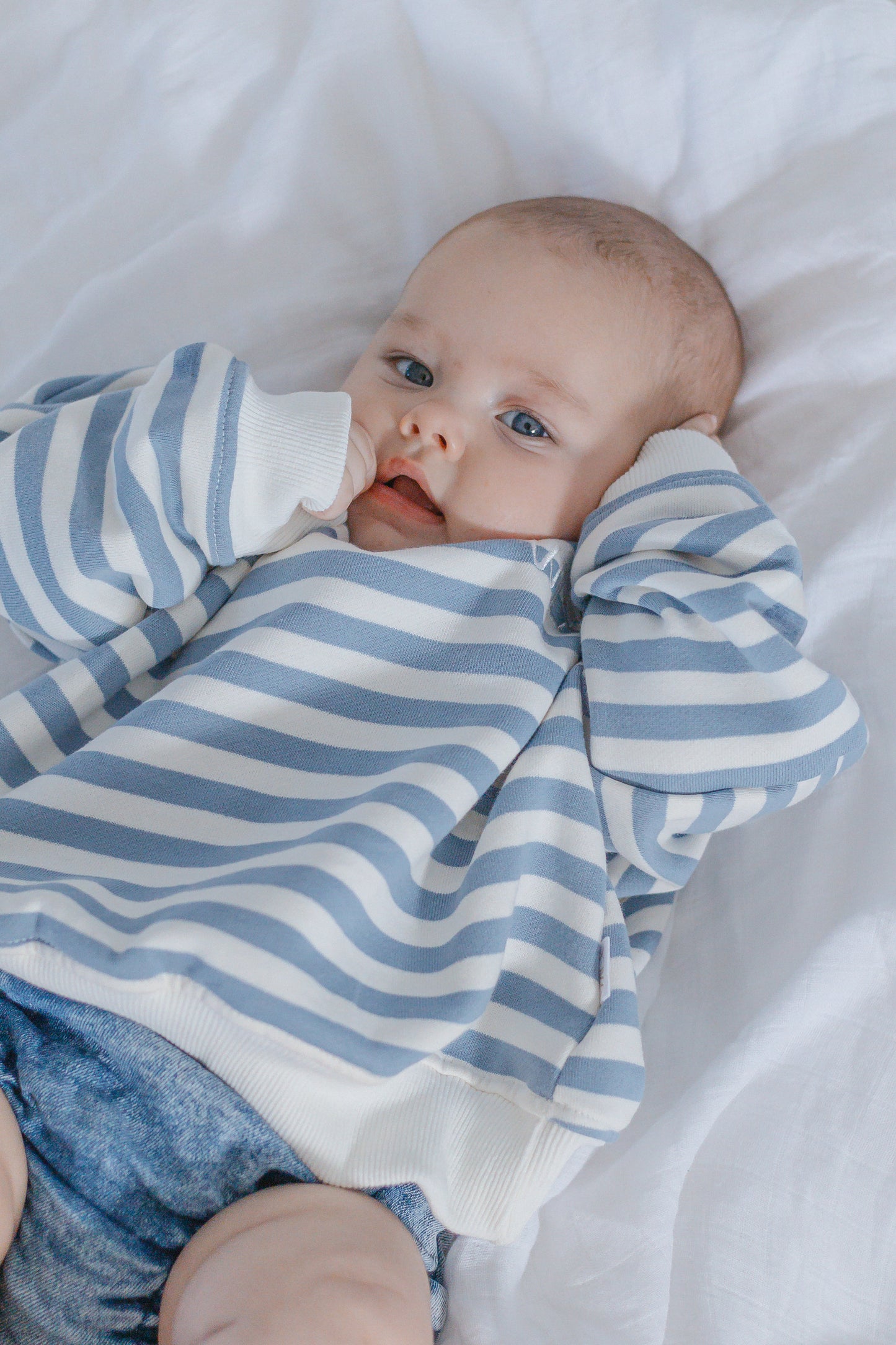 Striped blue crewneck