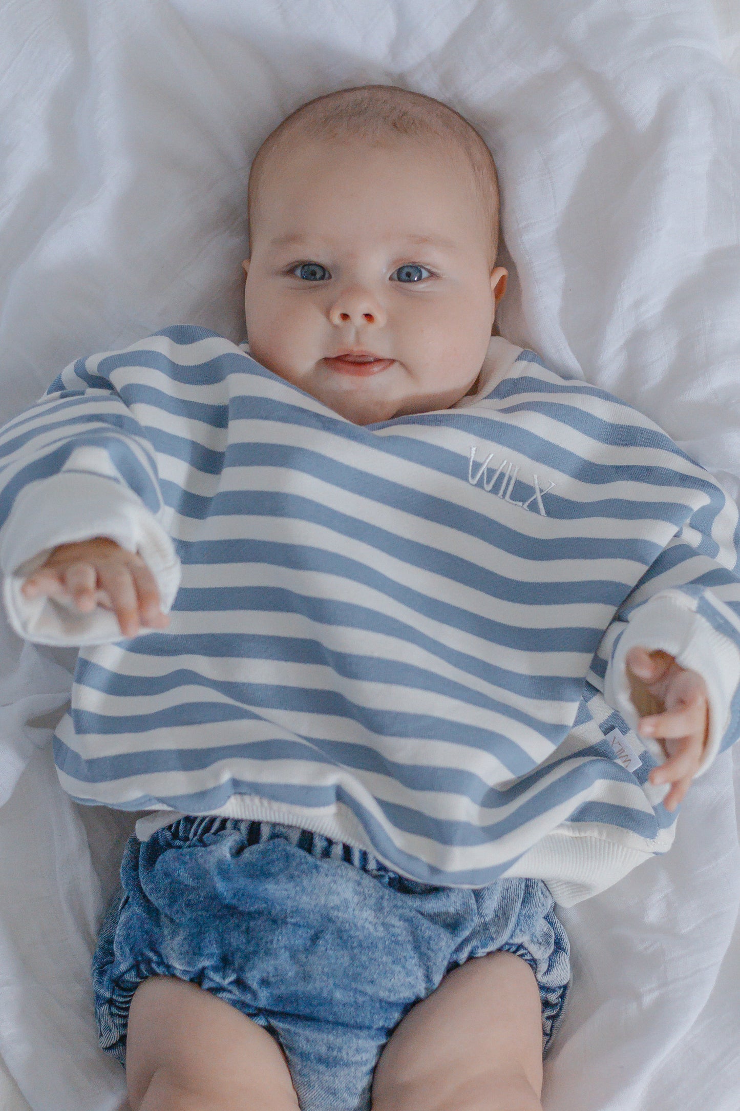 Striped blue crewneck