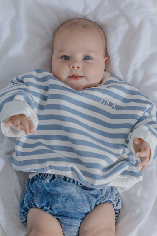 Striped blue crewneck