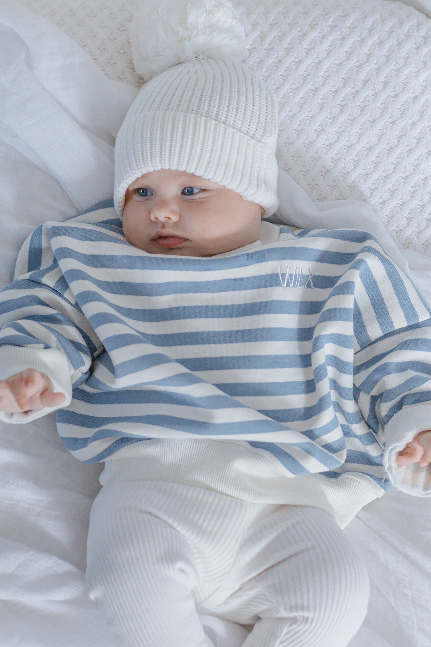 Striped blue crewneck