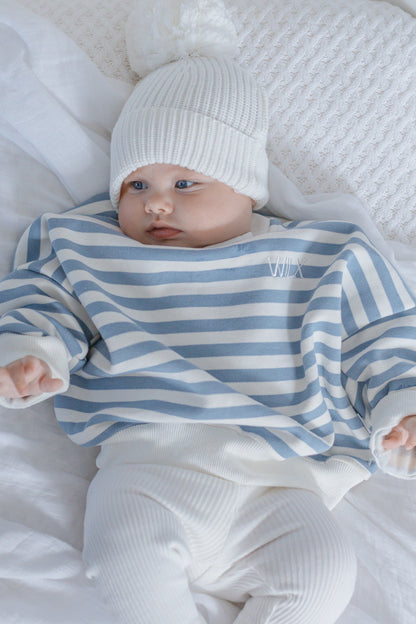 Striped blue crewneck