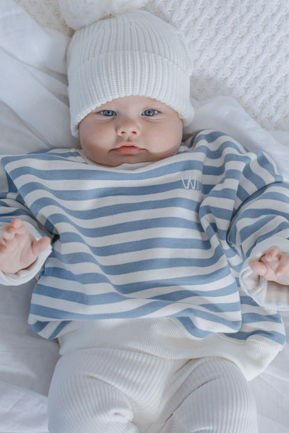 Striped blue crewneck