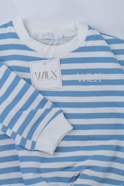 Striped blue crewneck