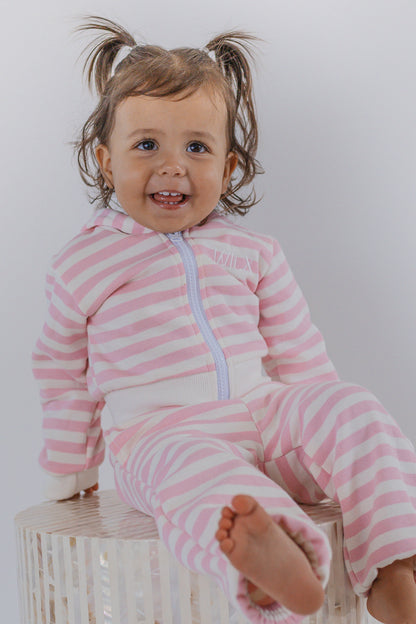 Striped pink tracksuit set