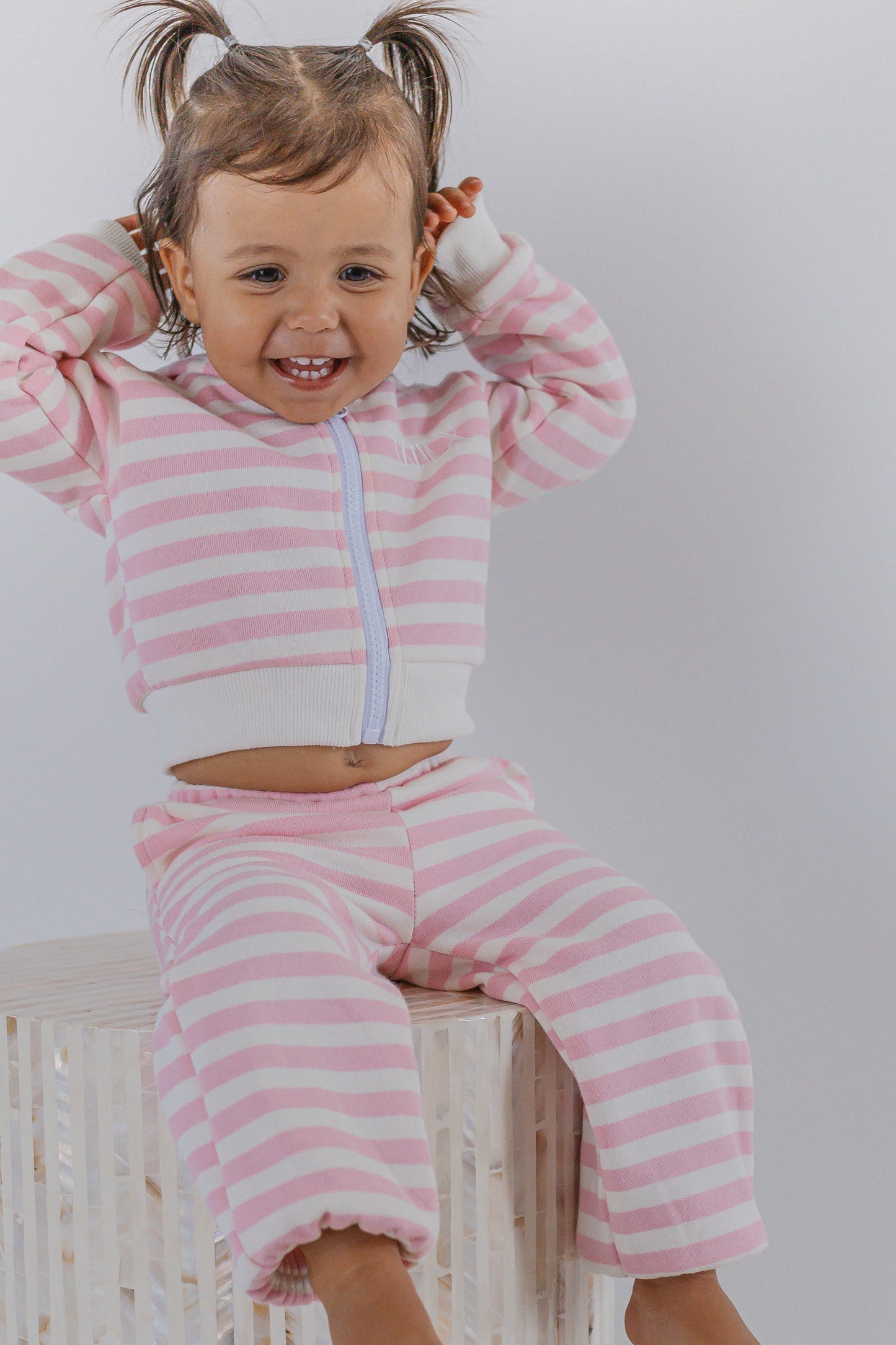 Striped pink tracksuit set
