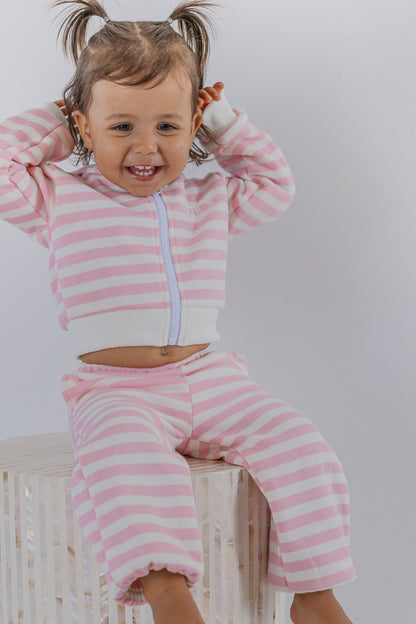 Striped pink tracksuit set