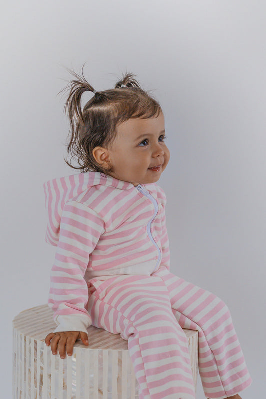 Striped pink tracksuit set