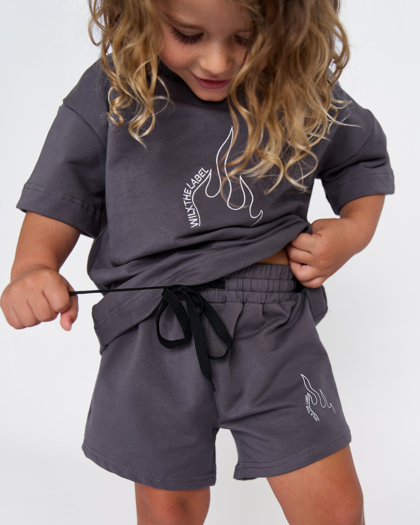 Flame Shorts- Charcoal