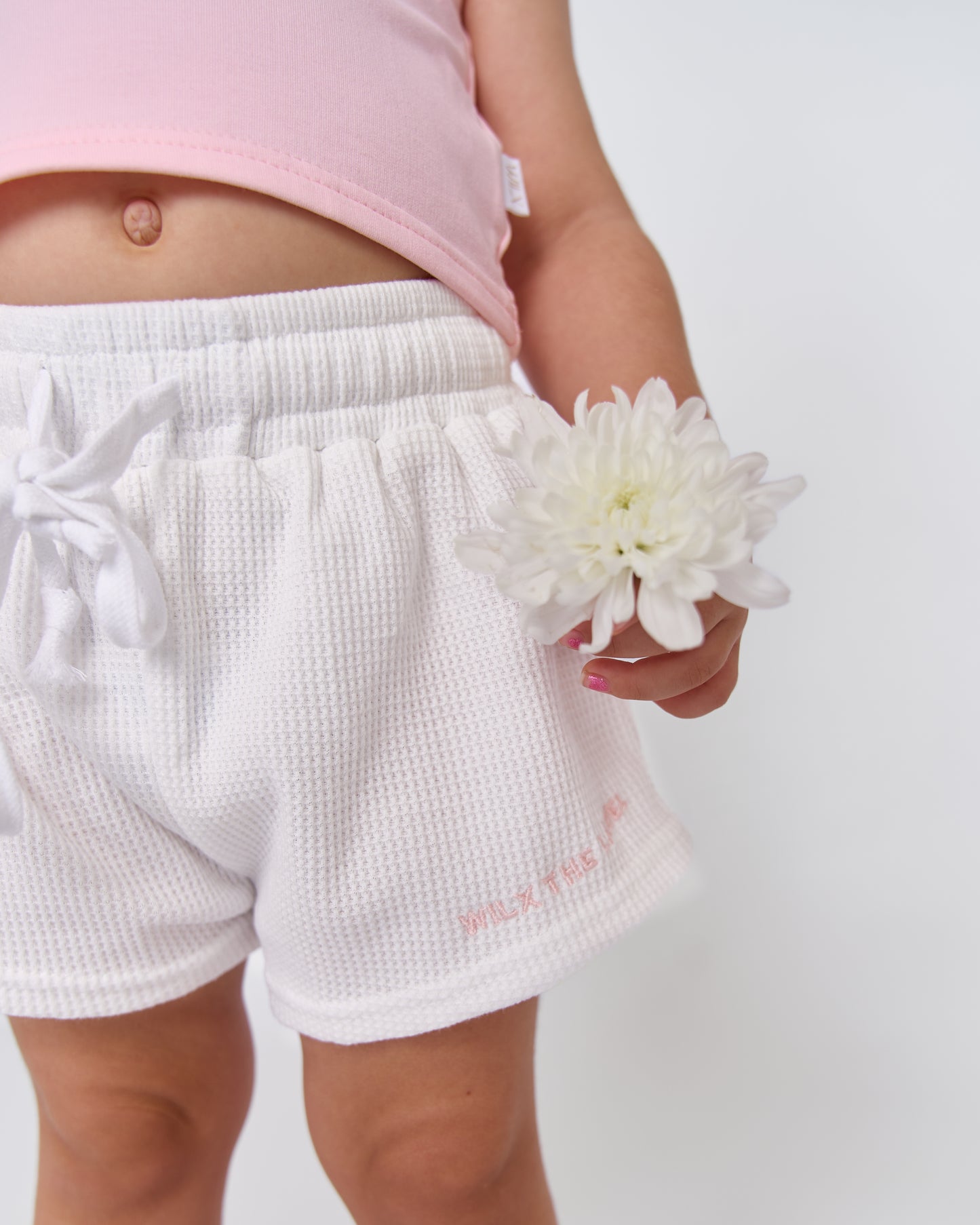 Waffle Shorts- White